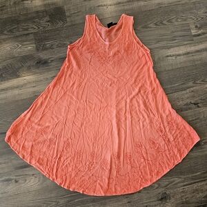 Free Size peachy orange rayon Indian cover up / dress